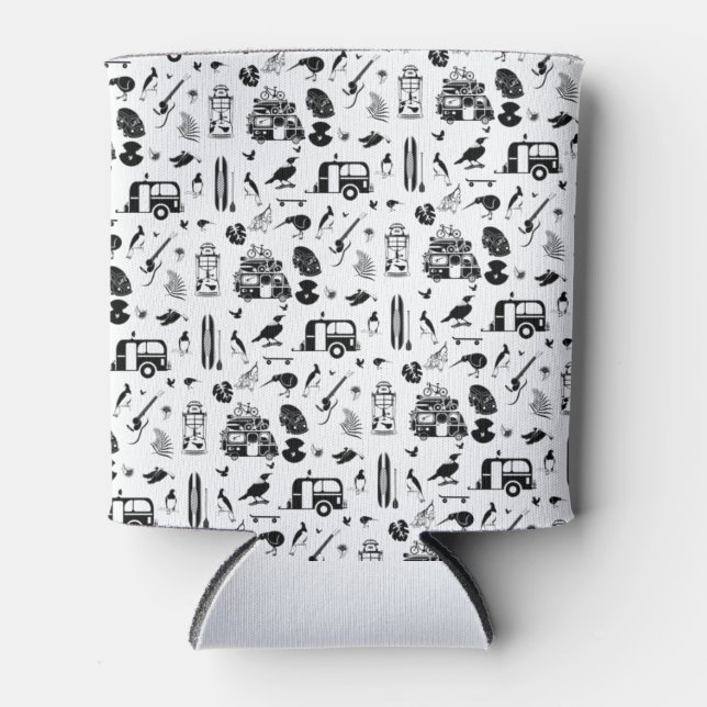 kiwi summer pattern TRANS Can Cooler (Front)