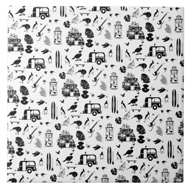 kiwi summer pattern TRANS Tile (Front)