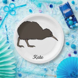 Kiwi tropical bird paper plate