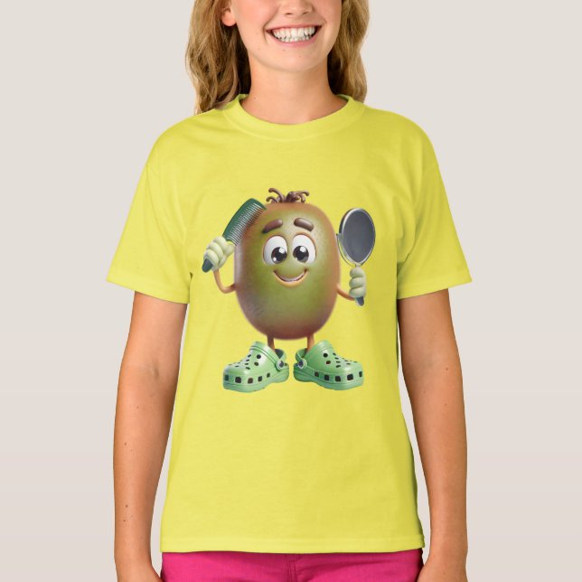  Kiwi with a Comb and Mirror T-Shirt (Front)