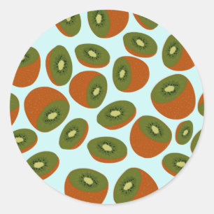 Kiwifruit Pattern Classic Round Sticker