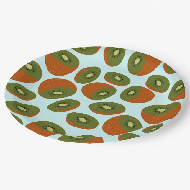 Kiwifruit Pattern Paper Plate (Angled)