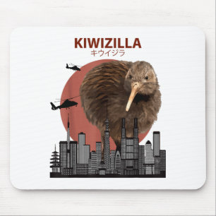 Kiwizilla Funny Kiwi _ New Zealand Bird Lovers Gif Mouse Pad