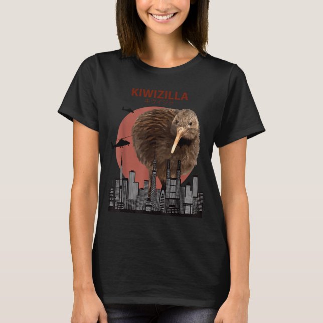 Kiwizilla Funny Kiwi _ New Zealand Bird Lovers Gif T-Shirt (Front)