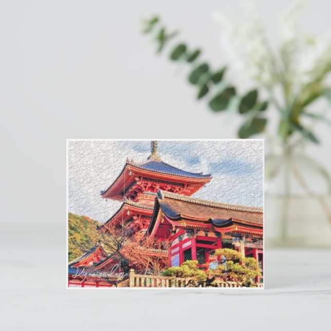 Kiyomizu-dera (Three-stored pagoda) postcard (Standing Front)