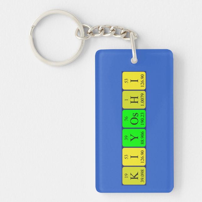 Kiyoshi periodic table name keyring (Front)