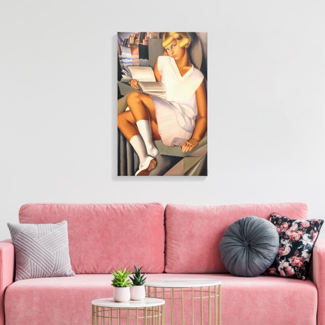 Kizette en Rose | Tamara de Lempicka | Canvas Print (Insitu(LivingRoom))