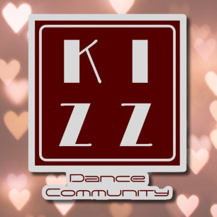 Kizz Kizomba dancer logo burgundy vinyl