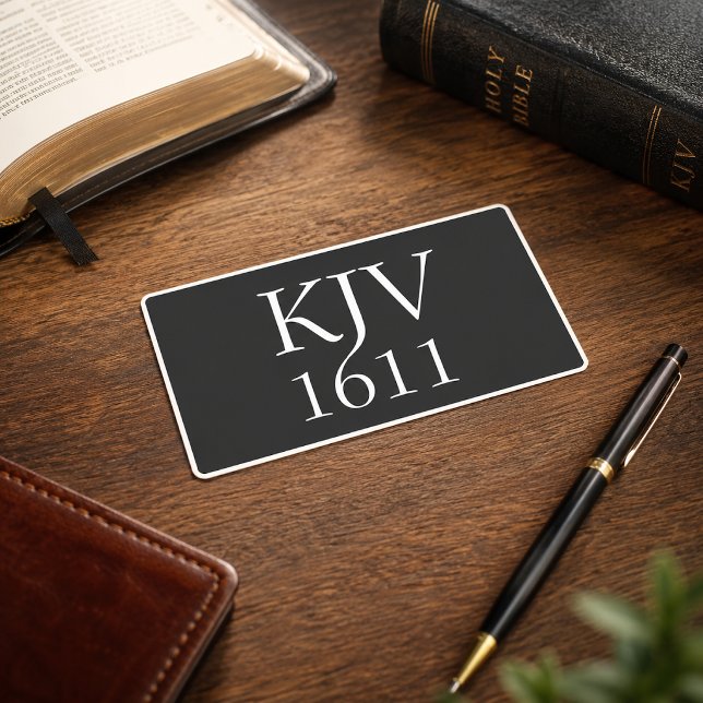 KJV 1611 Black and White Christian Rectangular Sticker (Creator Uploaded)