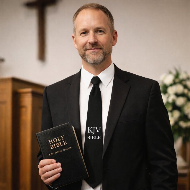 KJV Bible Believer Black and White Christian Tie (Creator Uploaded)