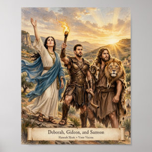 KJV Bible Deborah Gideon Samson-Heroes of Judges Poster