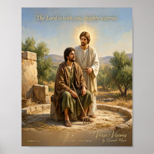 KJV Bible-The Lord Is With You Mighty Warrior Poster