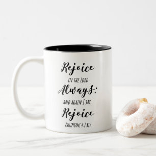 KJV Scripture Mug - Rejoice in the Lord Always
