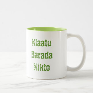 Klaatu Barada Nikto Two-Tone Coffee Mug