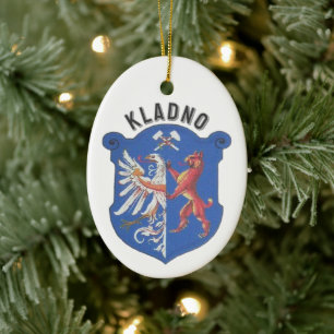 Kladno coat of arms, Czech Republic Ceramic Tree Decoration