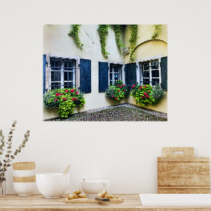 Klagenfurt Flower Boxes Poster