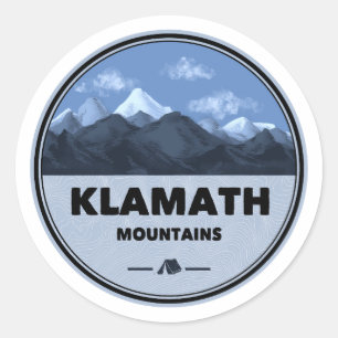 Klamath Mountains California Oregon Camping Classic Round Sticker