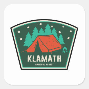Klamath National Forest Camping Square Sticker