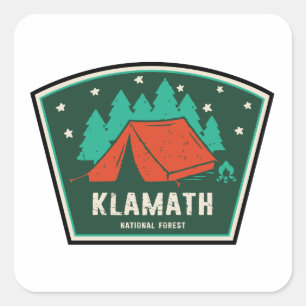 Klamath National Forest Camping Square Sticker