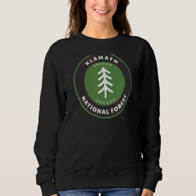 Klamath National Forest Oregon Or Tree Badge Sweatshirt (Front)