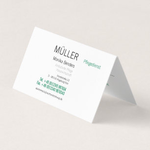 Klappbare Visitenkarten mit Terminen Pflegedienst Business Card
