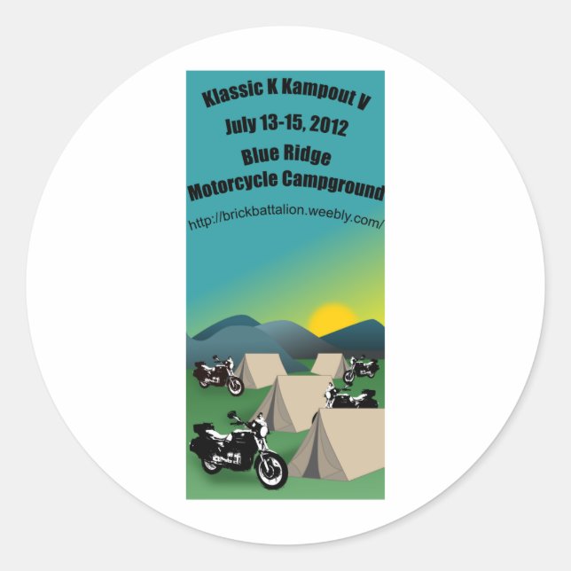 Klassic K Kampout 2012 Classic Round Sticker (Front)