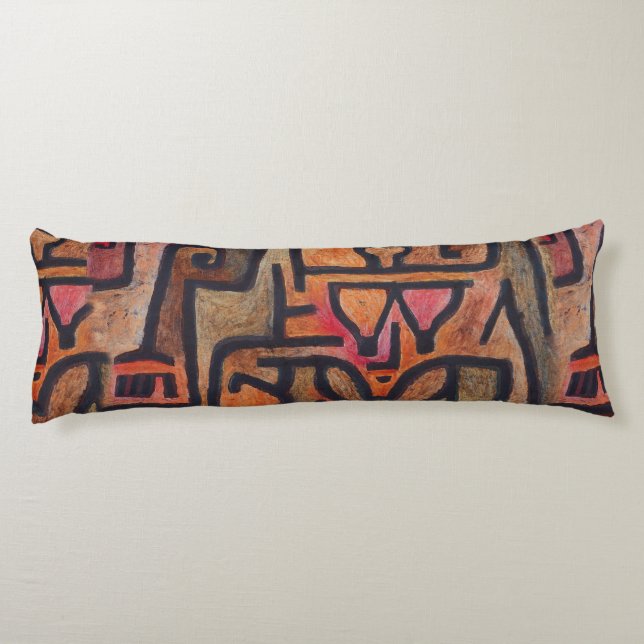 Klee Abstract Forest Expressionist Modern Art Body Cushion (Back)