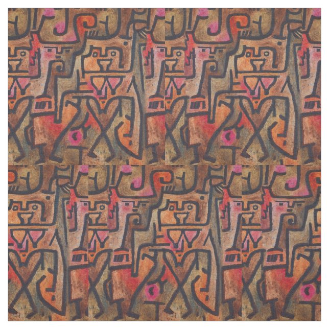 Klee Abstract Forest Expressionist Modern Art Fabric (Swatch)