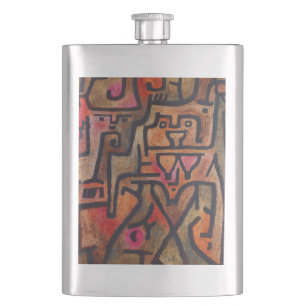 Klee Abstract Forest Expressionist Modern Art Hip Flask