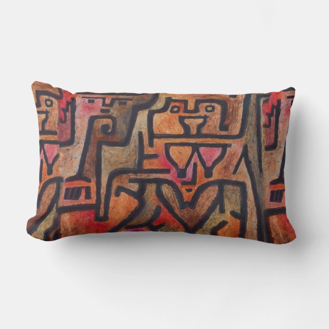 Klee Abstract Forest Expressionist Modern Art Lumbar Cushion (Front)