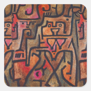 Klee Abstract Forest Expressionist Modern Art Square Sticker