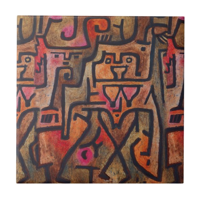 Klee Abstract Forest Expressionist Modern Art Tile (Front)