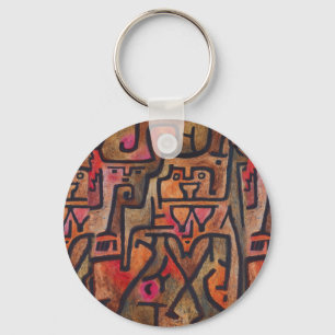 Klee Abstract Red Abstract Expressionist Nature  Key Ring