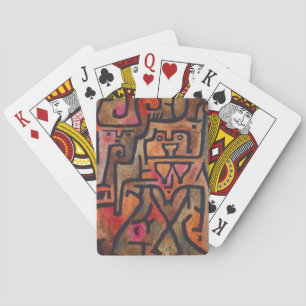 Klee Abstract Red Abstract Expressionist Nature  Playing Cards