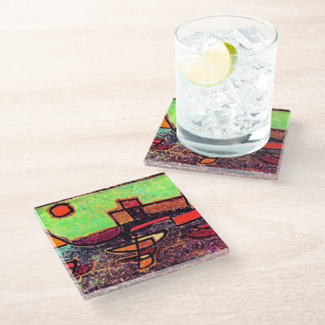 Klee - Afbahrender Dampfer Glass Coaster (Angled)