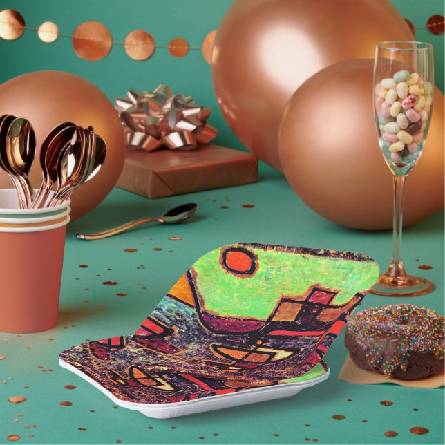 Klee - Afbahrender Dampfer Paper Plate (Multi)