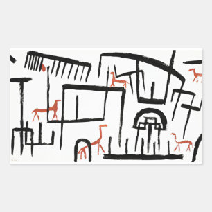 Klee - Animals in an Enclosure  Rectangular Sticke Rectangular Sticker