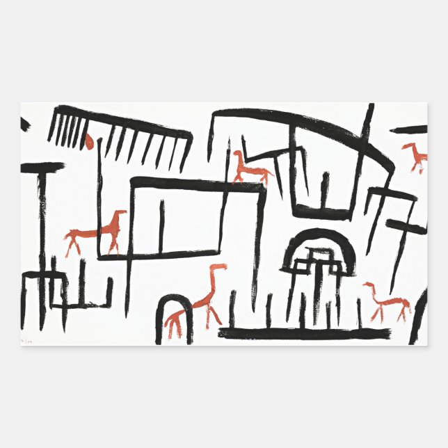 Klee - Animals in an Enclosure  Rectangular Sticker (Front)