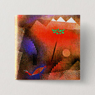 Klee - Bird Wandering Off  15 Cm Square Badge