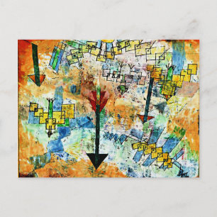 Klee - Birds Swooping Down and Arrows Postcard
