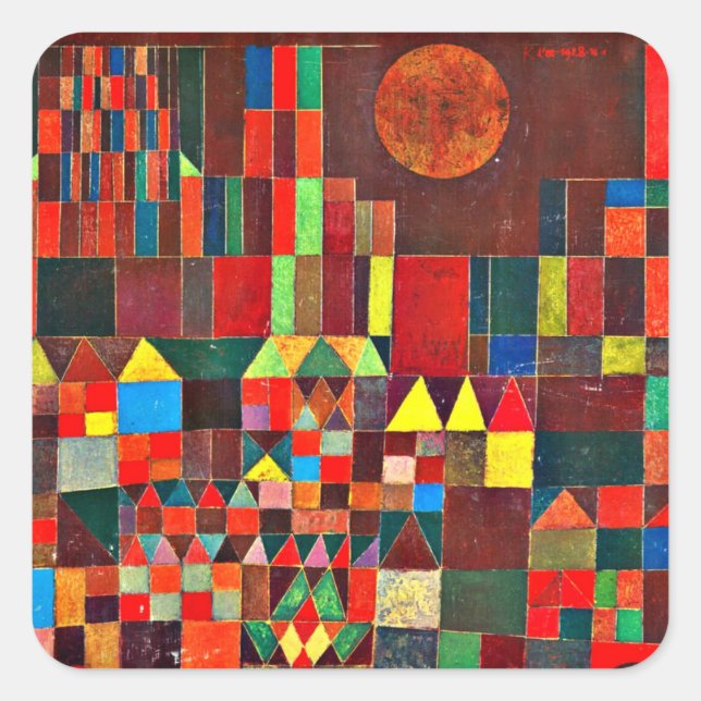 Klee - Castle and Sun Square Sticker (Front)