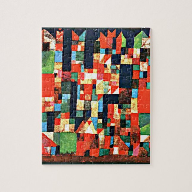 Klee - City Picture with red and green Jigsaw Puzzle (Vertical)