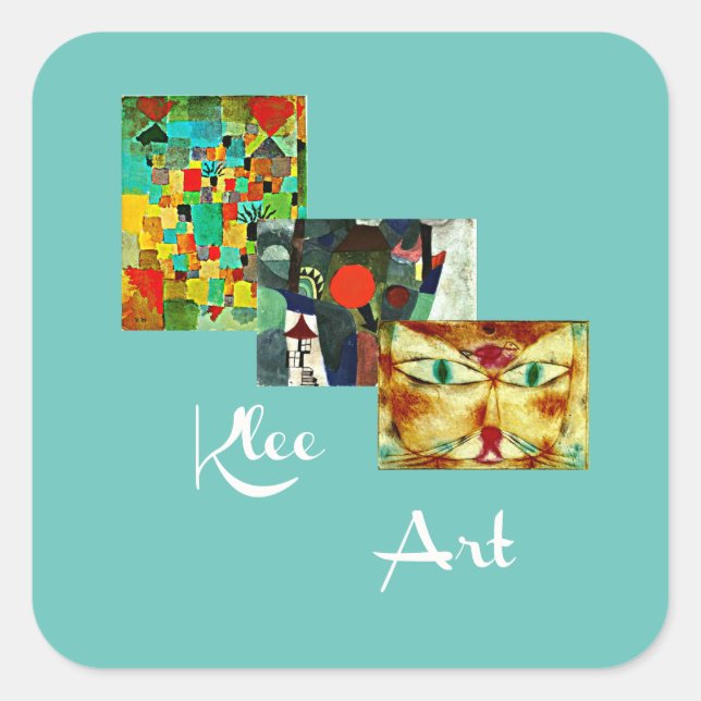 Klee - Famous paintings by Paul Klee Square Sticker (Front)