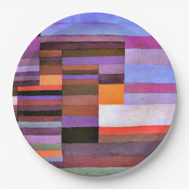 Klee - Fire in the Evening Paper Plate (Front)