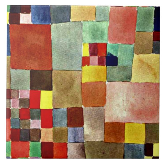 Klee - Flora on Sand, popular abstract artwork, Tile (Front)