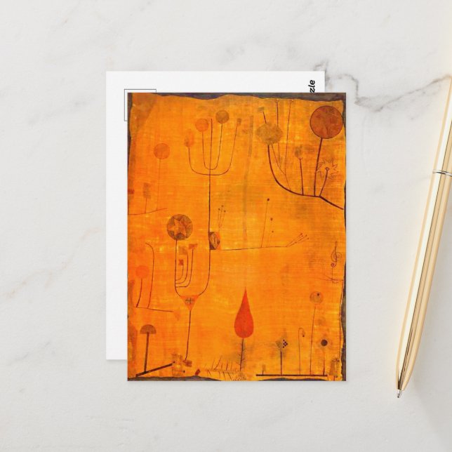 Klee - Fruits on Red Postcard (Front/Back In Situ)