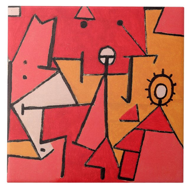 Klee - Heat, famous painting, Tile (Front)