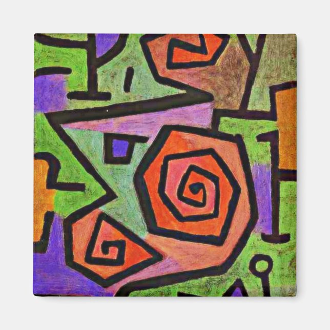 Klee - Heroic Roses, famous artwork, Magnet (Front)