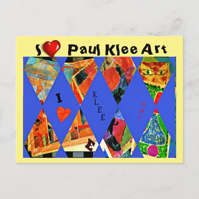 Klee - I Love Paul Klee Art Postcard (Front)