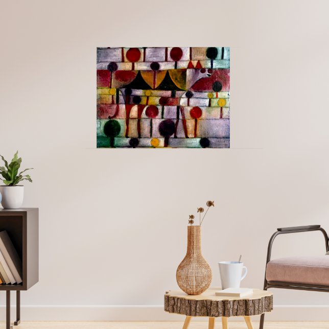 Klee - Kamel in Rhythmischer Baumlandschaft Klein Poster (Living Room 3)